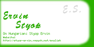 ervin styop business card